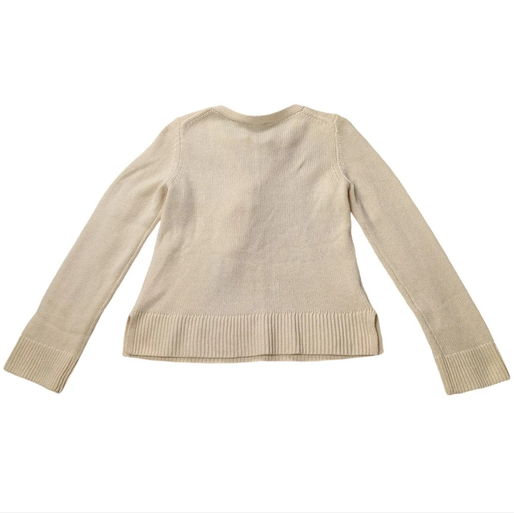Ann Taylor XS Cream Wool‎ Cashmere Lace-Up  Criss-Cross Tie Long-Sleeve Sweater - Picture 2 of 10